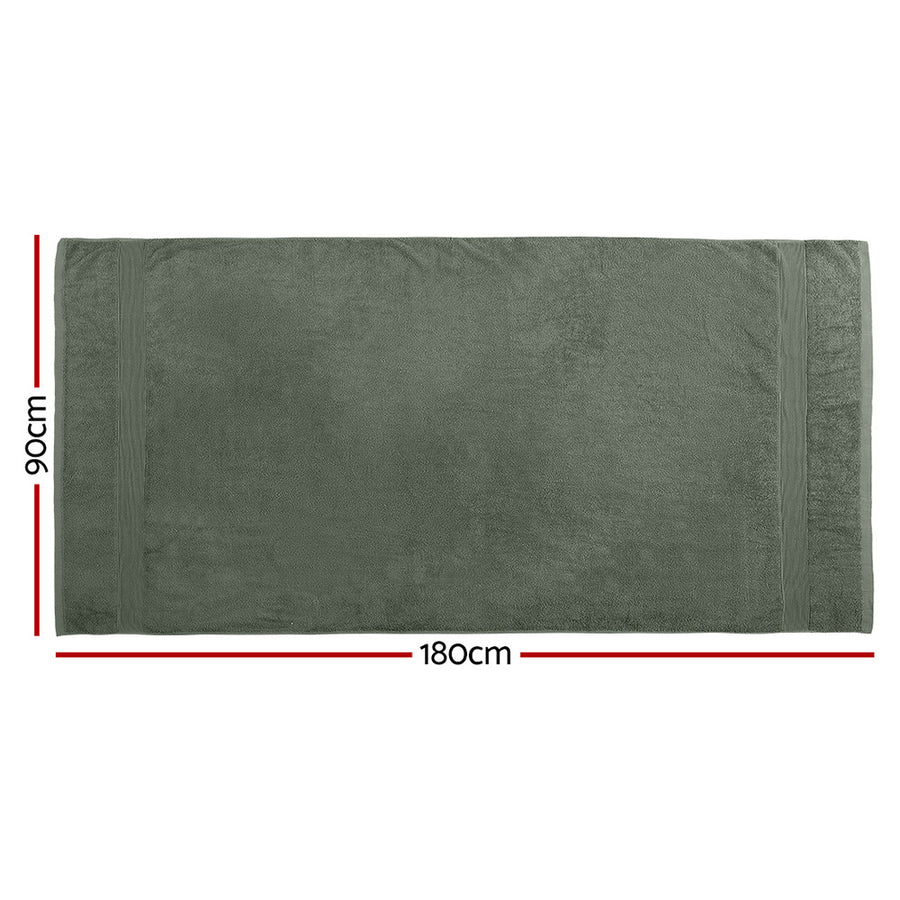 2 Pack Extra Large Green Cotton Bath Sheets Set - 550gsm, Quick Dry, Absorbent - SuperSaverAU - view 1