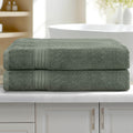 2 Pack Extra Large Green Cotton Bath Sheets Set - 550gsm, Quick Dry, Absorbent - SuperSaverAU - view 5