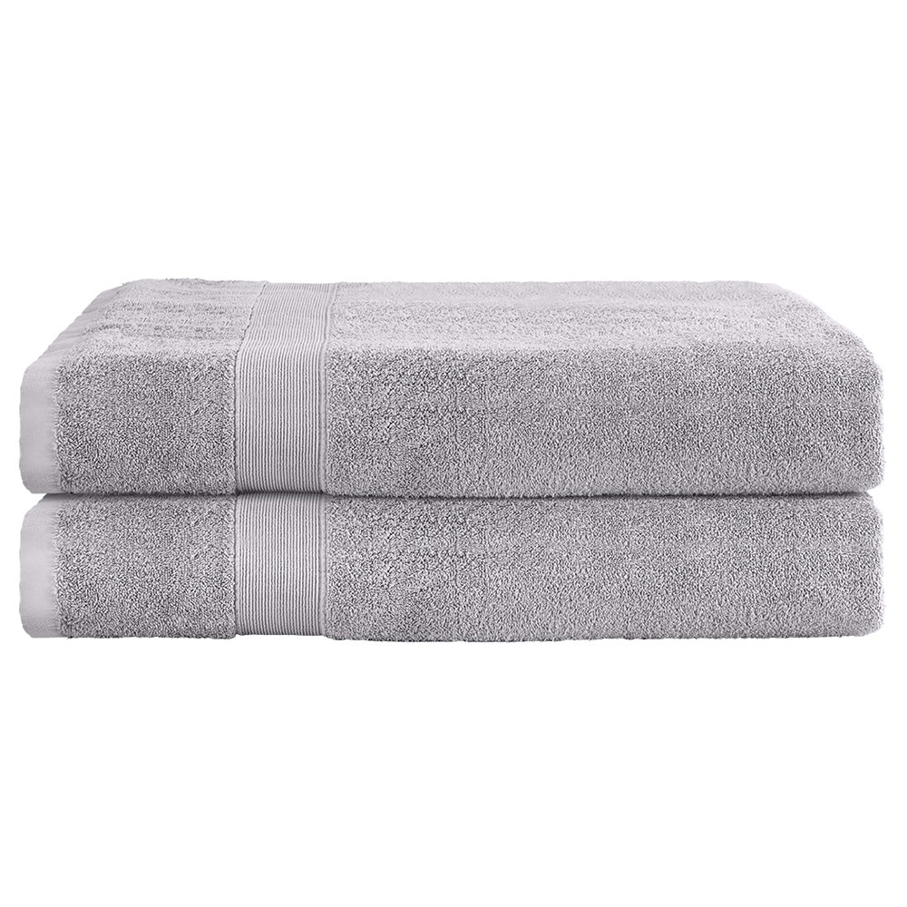 Luxury 2 Pack Extra Large Bath Sheets Set 100% Cotton Grey 550gsm - SuperSaverAU - view 1