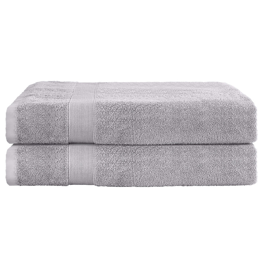 Luxury 2 Pack Extra Large Bath Sheets Set 100% Cotton Grey 550gsm - SuperSaverAU - view 1