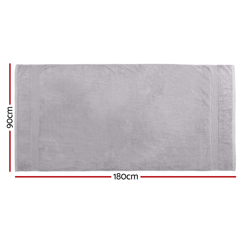 Luxury 2 Pack Extra Large Bath Sheets Set 100% Cotton Grey 550gsm - SuperSaverAU - view 2