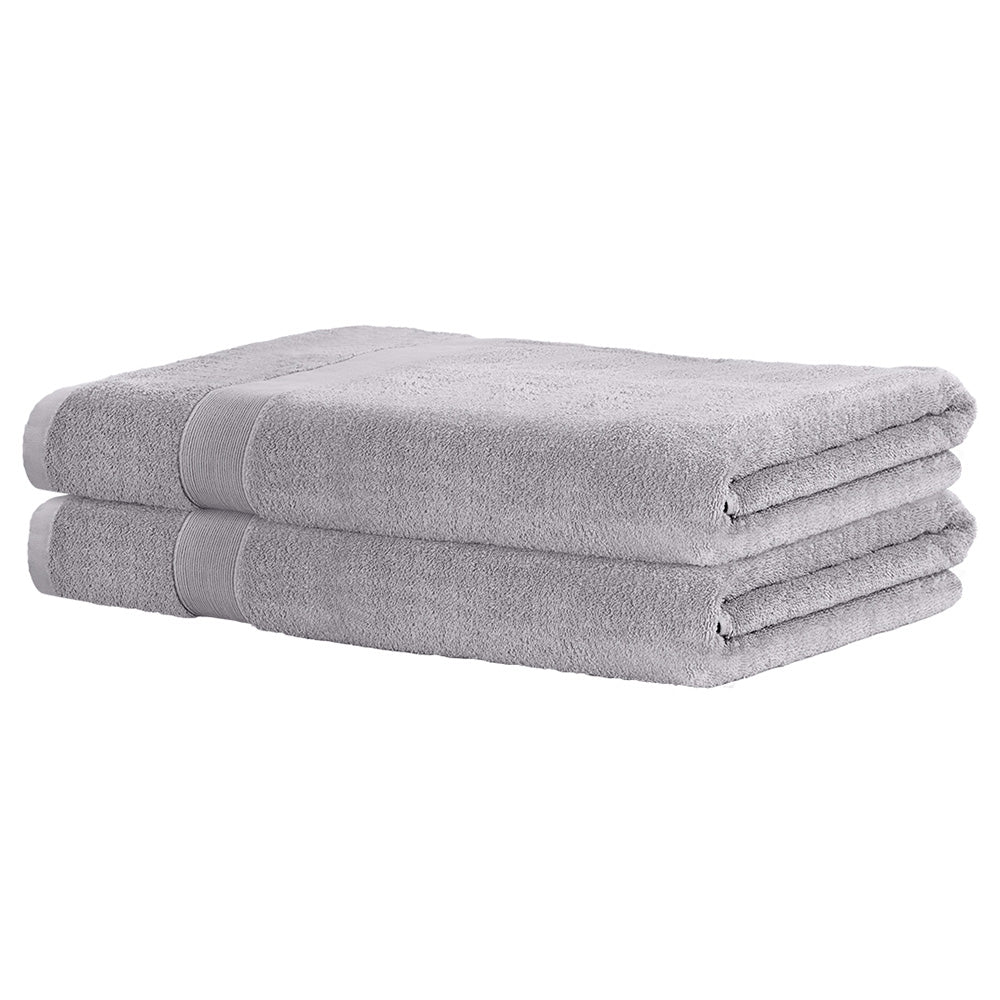 Luxury 2 Pack Extra Large Bath Sheets Set 100% Cotton Grey 550gsm - SuperSaverAU - view 3