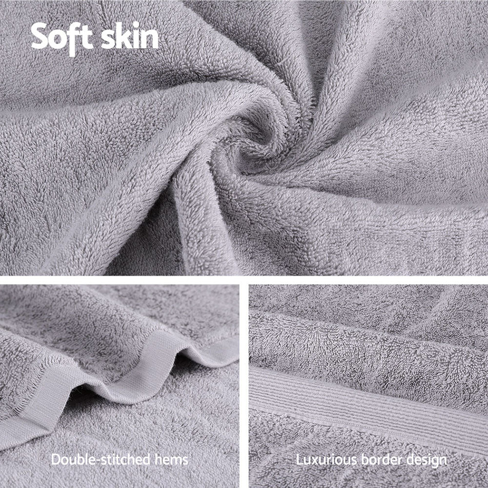 Luxury 2 Pack Extra Large Bath Sheets Set 100% Cotton Grey 550gsm - SuperSaverAU - view 6