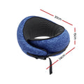 Wanderlite Ergonomic Memory Foam Travel Pillow – Blue with Washable Cover