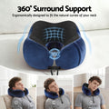 Wanderlite Memory Foam Travel Pillow – Blue with Washable Cover