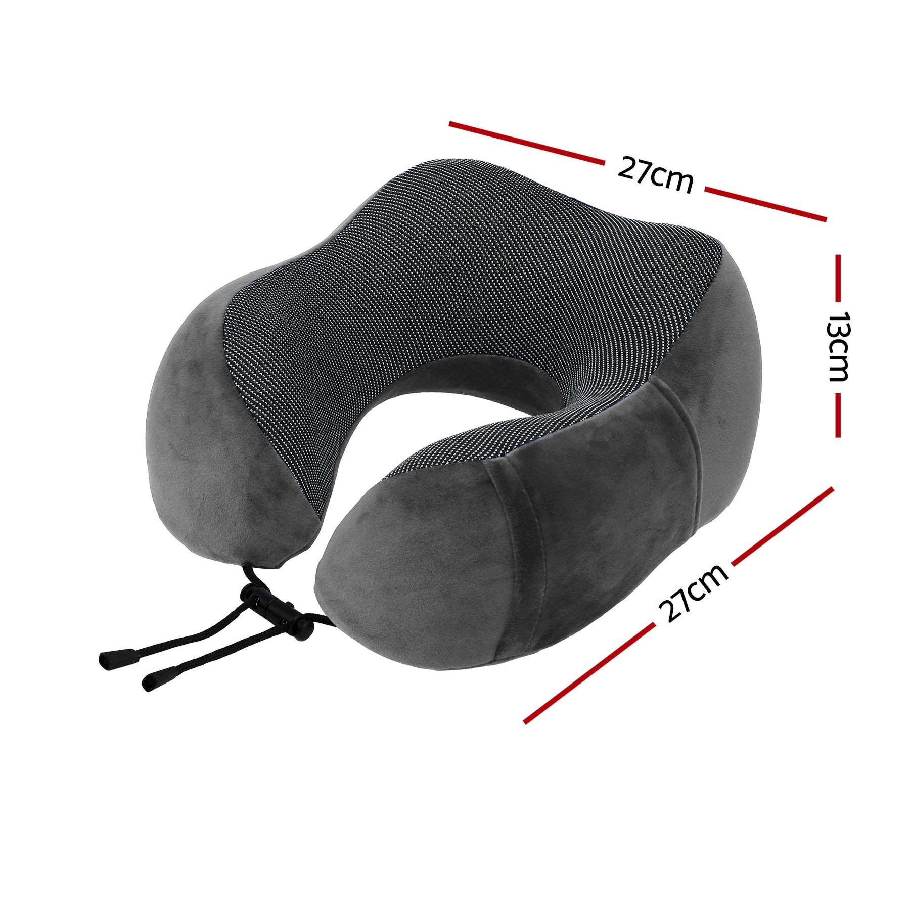 Wanderlite Memory Foam Travel Pillow – Grey with Washable Cover