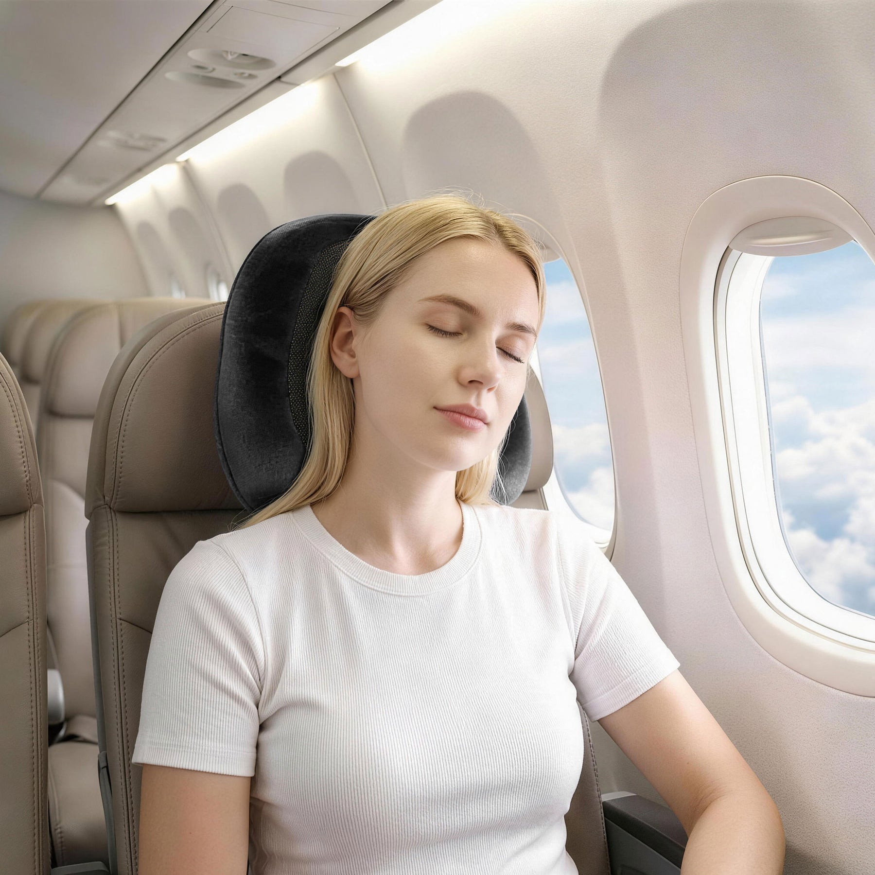 Wanderlite Memory Foam Travel Pillow – Grey with Washable Cover