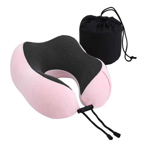 Wanderlite Memory Foam Travel Pillow – Pink with Washable Cover