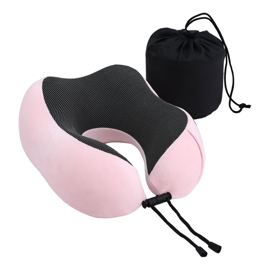 Wanderlite Memory Foam Travel Pillow – Pink with Washable Cover