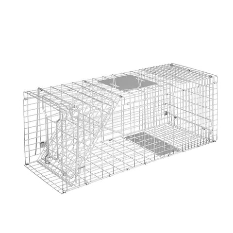 Gardeon Humane Animal Trap Cage 79x28cm - Collapsible, Spring Loaded, Silver - SuperSaverAU - view 1