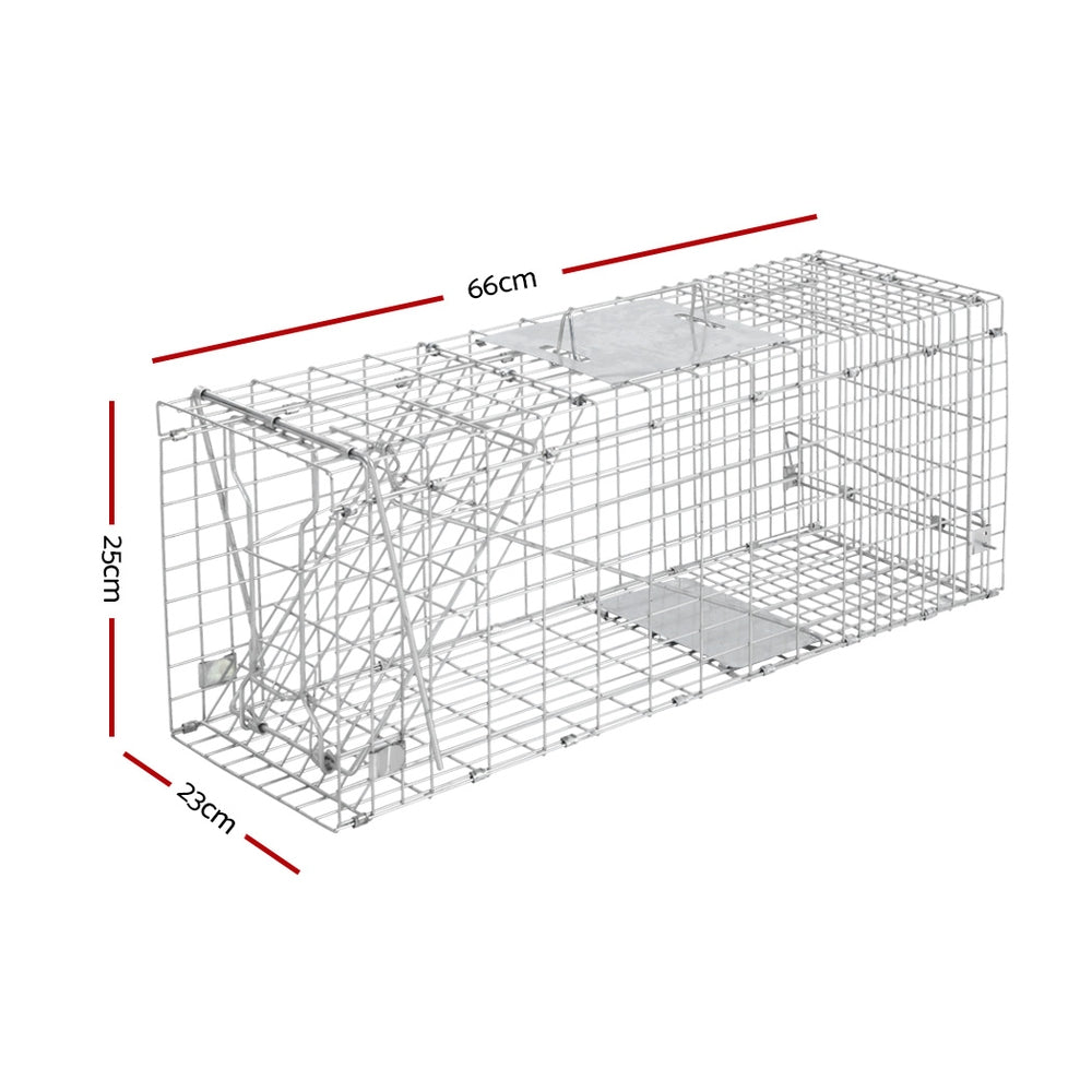 Gardeon Large Humane Animal Trap Cage 66x23cm - Collapsible, Spring Loaded