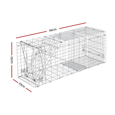 Gardeon Large Humane Animal Trap Cage 66x23cm - Collapsible, Spring Loaded - SuperSaverAU - view 2