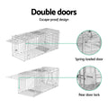 Gardeon Humane Animal Trap Cage 79x28cm - Collapsible, Spring Loaded, Silver - SuperSaverAU - view 4