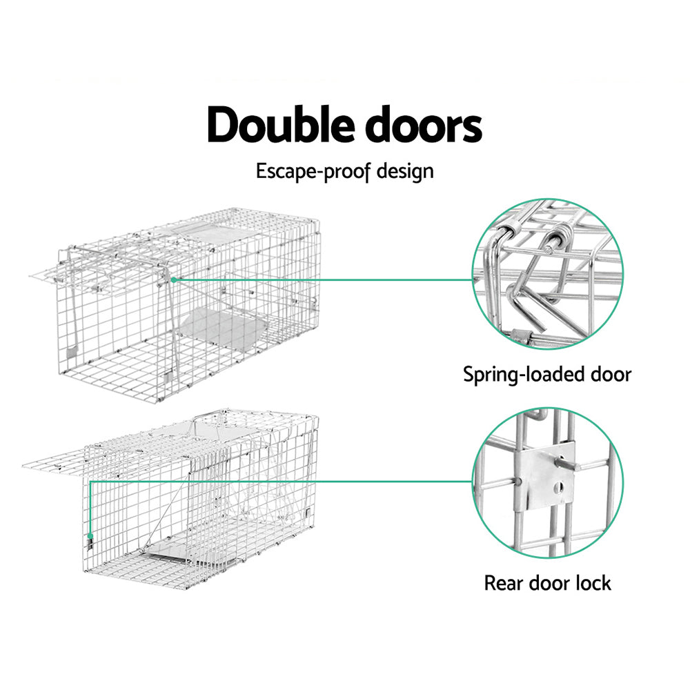 Gardeon Large Humane Animal Trap Cage 66x23cm - Collapsible, Spring Loaded - SuperSaverAU - view 4