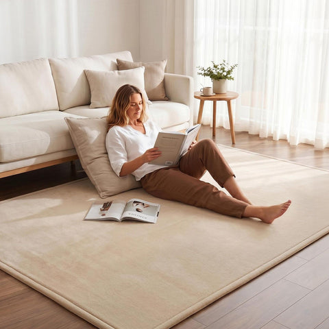 Artiss Tatami Mat Floor Mattress – Beige 150 x 200cm, 3cm Foam Anti-Slip Backing