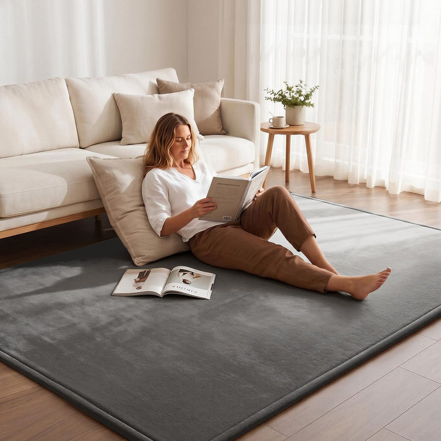 Artiss Tatami Mat Floor Mattress – Grey 150 x 200cm, 3cm Foam Anti-Slip Backing