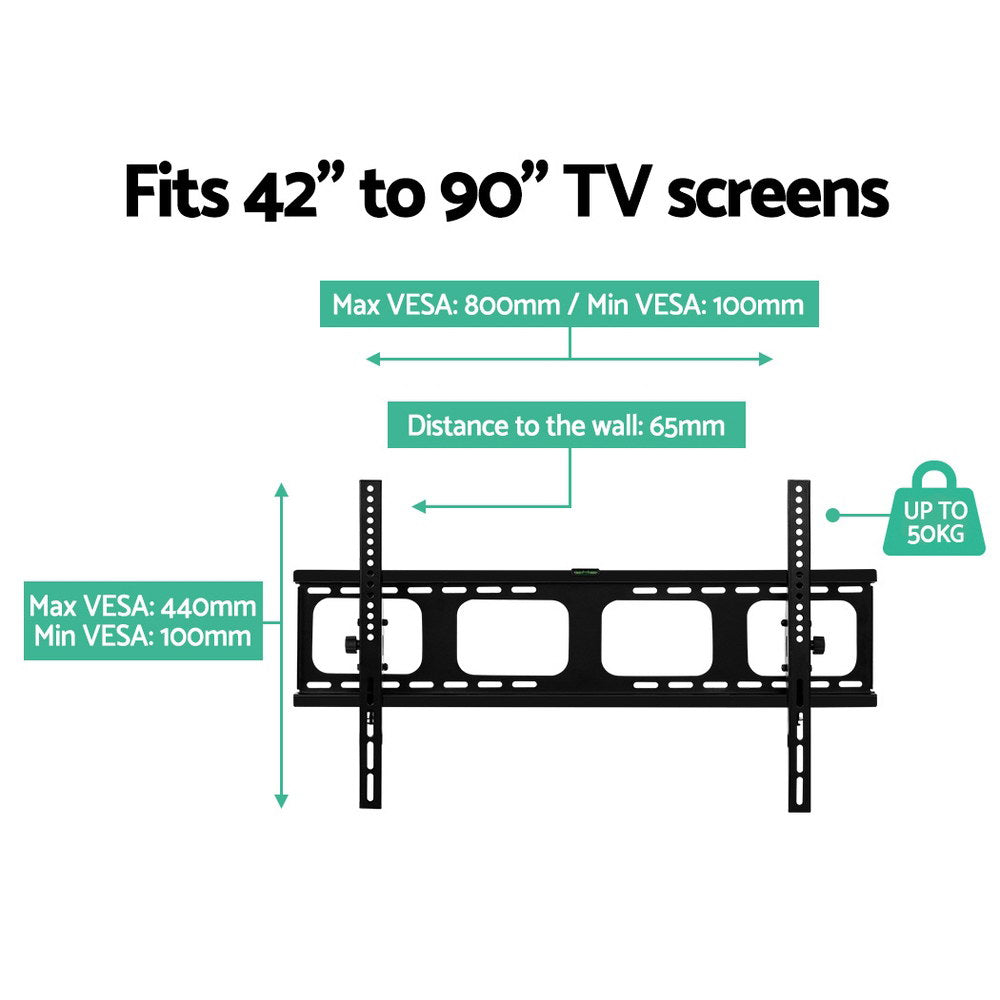 Artiss TV Wall Mount Bracket for 42"-90" LED LCD TVs Tilt Slim Flat Low Profile - SuperSaverAU - view 6