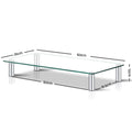 Artiss Monitor Stand Riser with Height Adjustable Computer Laptop Printer Screen Glass Display Shelf - SuperSaverAU - view 2