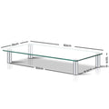 Artiss Monitor Stand Riser with Height Adjustable Computer Laptop Printer Screen Glass Display Shelf - SuperSaverAU - view 2