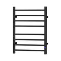Devanti Heated Towel Rail 8 Square Bars with Timer - Black, 105W