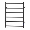 Devanti Heated Towel Rail 6 Round Bars with Timer - Black, 80W