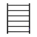 Devanti Heated Towel Rail 6 Round Bars with Timer - Black, 80W
