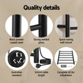 Devanti Heated Towel Rail 6 Round Bars with Timer - Black, 80W