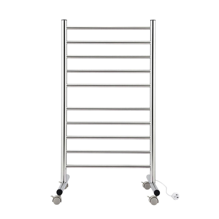 Devanti 10-Bar Freestanding Heated Towel Rail – 100W Stainless Steel, Fast Heating