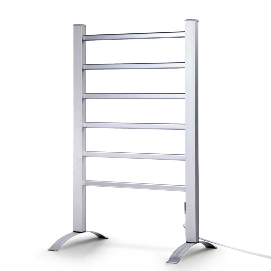 Devanti Heated Towel Rail Rack 6 Bars, 40-50C, Timer, Portable, Easy Install - SuperSaverAU - view 1
