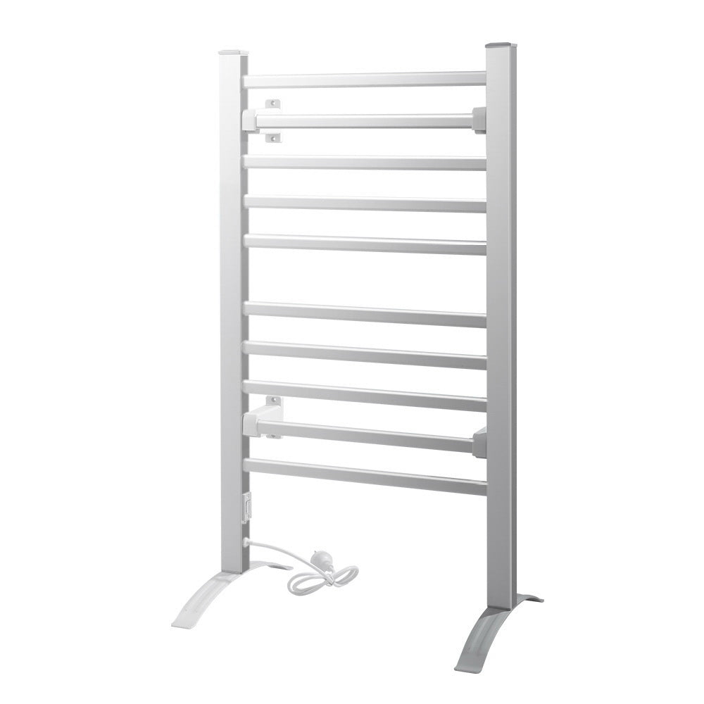 Devanti Heated Towel Rail 10 Rungs Freestanding 53cm x 35cm x 97.5cm, 40C-50C - SuperSaverAU - view 1