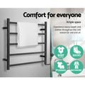 Devanti Heated Towel Rail Rack 5 Bars Wall Mounted, 40-50°C, Energy-Efficient - SuperSaverAU - view 3