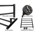 Devanti Heated Towel Rail Rack 5 Bars Wall Mounted, 40-50°C, Energy-Efficient - SuperSaverAU - view 4