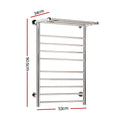 Devanti Electric Heated Towel Rail Rack 14 Bars Wall Mounted 40-50°C, Quick Heat - SuperSaverAU - view 2