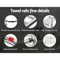 Devanti Electric Heated Towel Rail Rack 14 Bars Wall Mounted 40-50°C, Quick Heat - SuperSaverAU - view 5