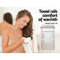Devanti Electric Heated Towel Rail Rack 14 Bars Wall Mounted 40-50°C, Quick Heat - SuperSaverAU - view 6