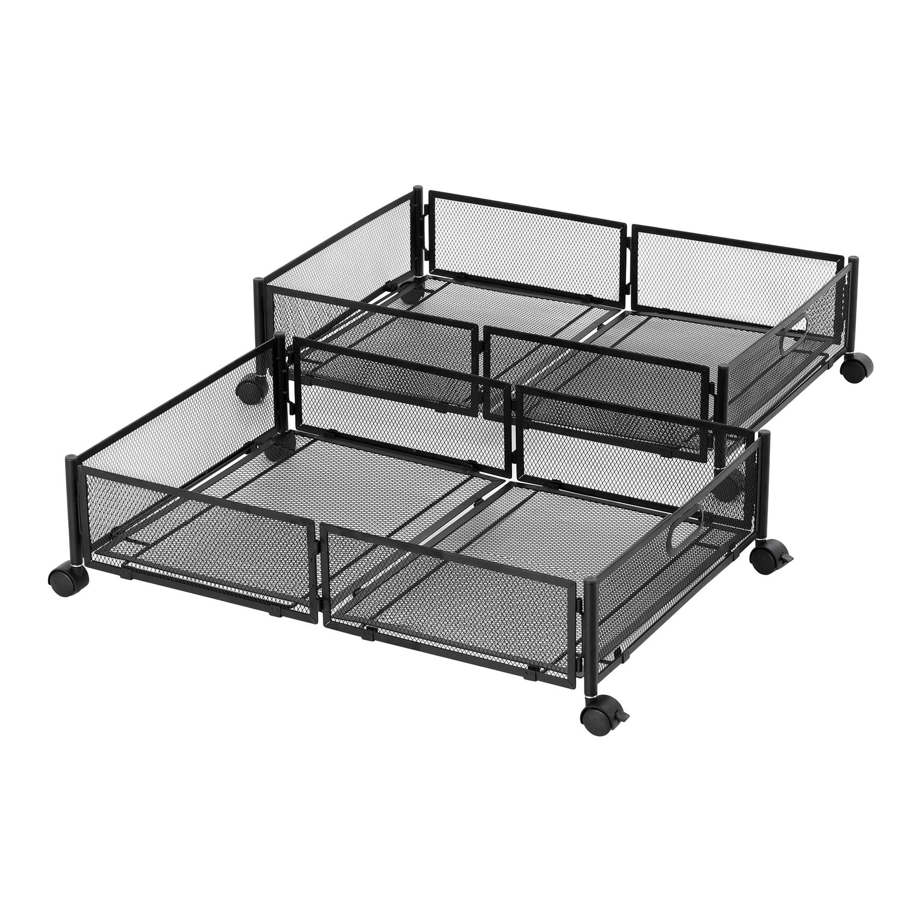 Artiss Under Bed Storage Containers – Black 2 Pack with Wheels, 60 x 40 x 16cm