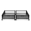 Artiss Under Bed Storage Containers – Black 2 Pack with Wheels, 60 x 40 x 16cm