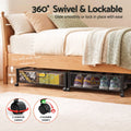 Artiss Under Bed Storage Containers – Black 2 Pack with Wheels, 60 x 40 x 16cm