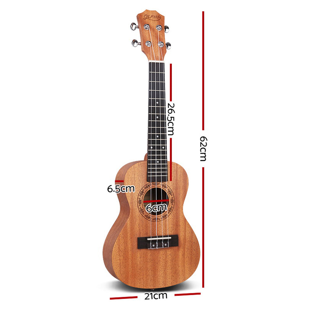 Alpha 23" Concert Ukulele Mahogany Body with Carry Bag