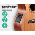 Alpha 26" Ukulele Equaliser Natural Mahogany Tenor Beginner Gift w/ Bag - SuperSaverAU - view 4