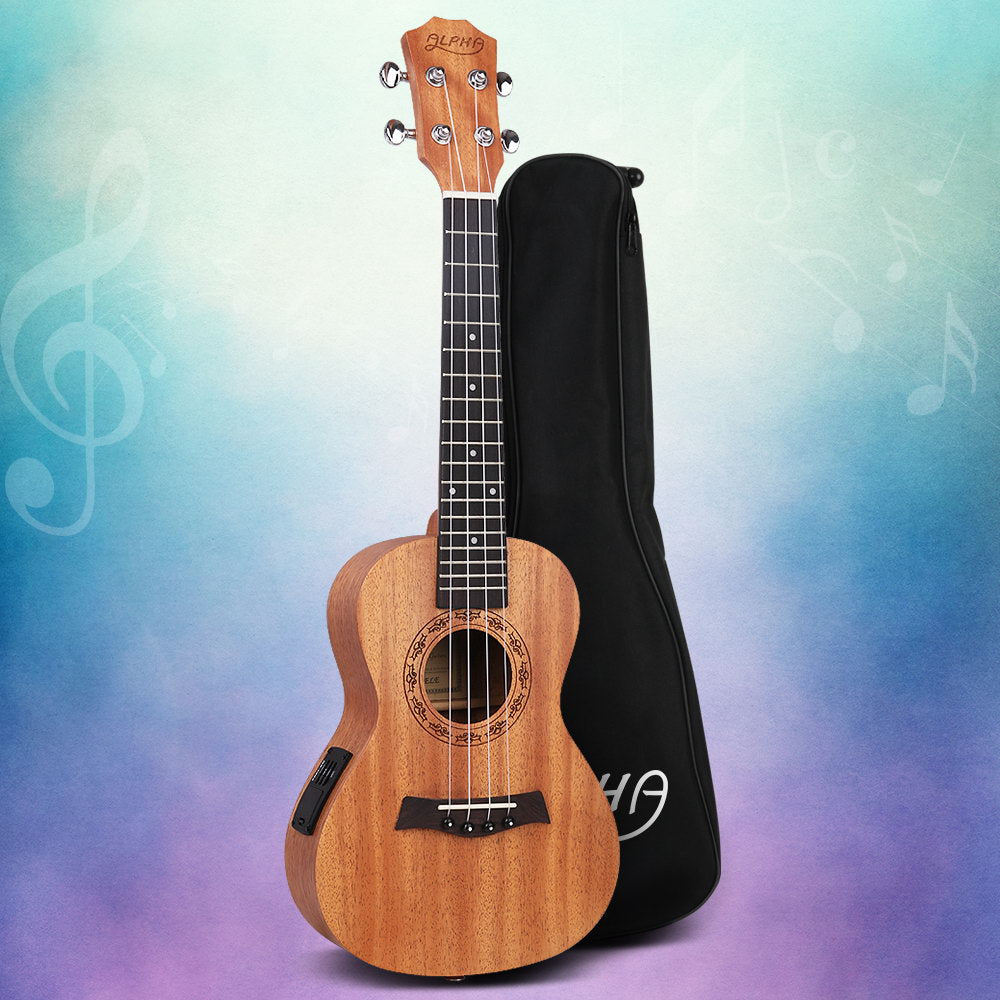 Alpha 26" Ukulele Equaliser Natural Mahogany Tenor Beginner Gift w/ Bag - SuperSaverAU - view 8