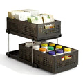 Artiss 2 Tier Under Sink Organiser Pull Out Drawer with Removable Baskets