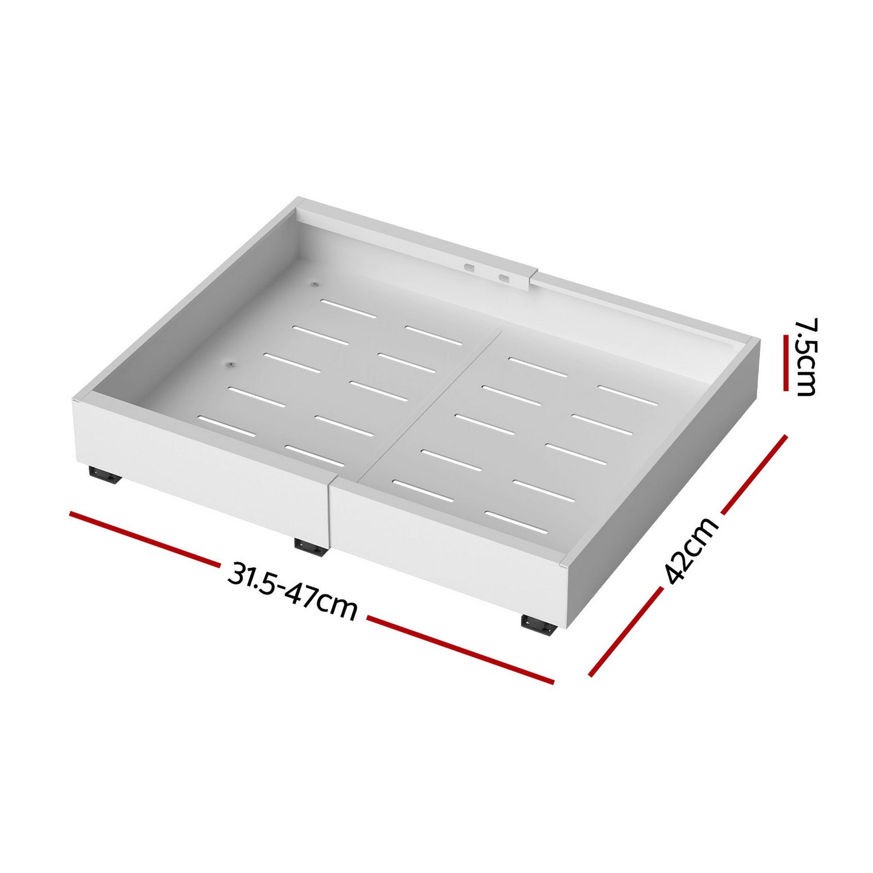 Artiss Expandable Pull Out Cabinet Drawers 2 Pack - White