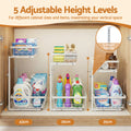 Artiss Adjustable Under Sink Organiser with 2 Slide Out Drawers Kitchen Bathroom Storage
