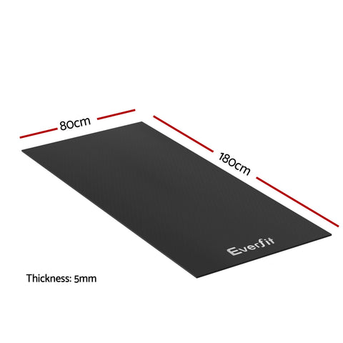 Everfit Black TPE Exercise Equipment Mat with Storage Bin - 180 x 80cm