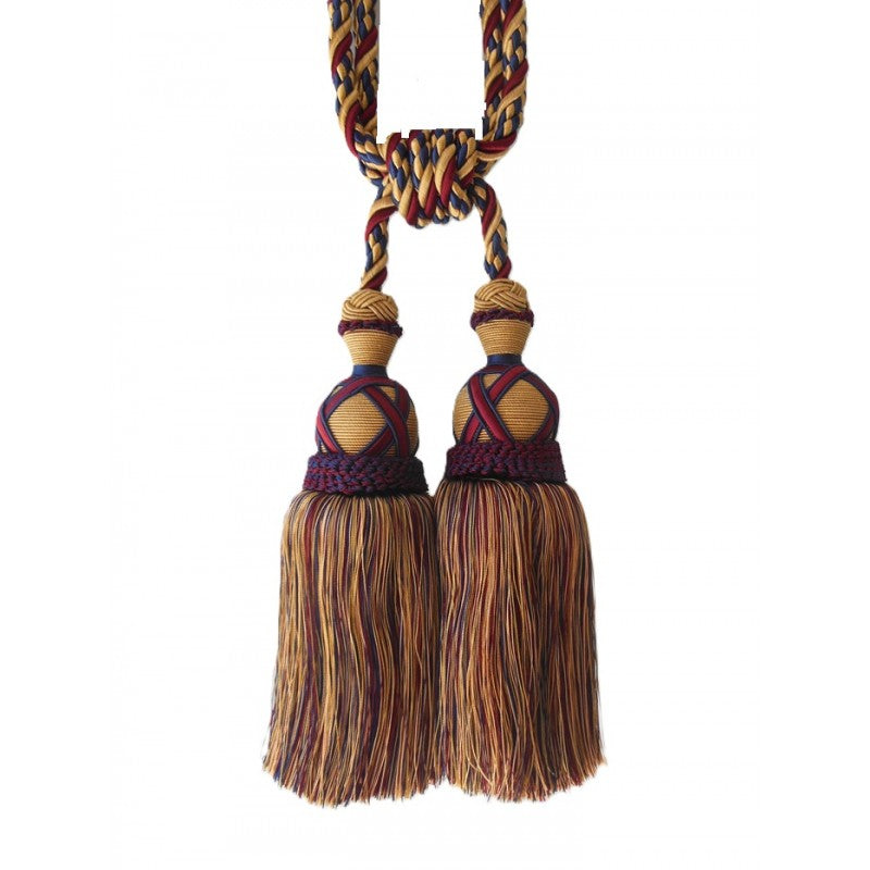 Multi Coloured Double Tassel Curtain Tieback - Gold, Burgundy, Navy Blue - SuperSaverAU - view 1