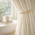 Premium Beaded Rope Curtain Tiebacks – Cream 2 Pack, 86cm