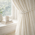 Premium Beaded Rope Curtain Tiebacks – Oyster 2 Pack, Crystal-Look Beads 86cm