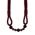 Premium Beaded Rope Curtain Tiebacks – Burgundy 2 Pack, 86cm