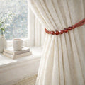 Premium Beaded Rope Curtain Tiebacks – Coral Red 2 Pack, 86cm